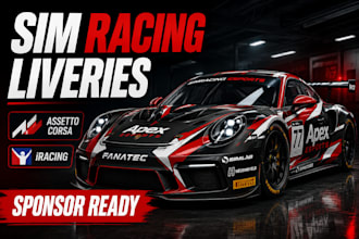 design sponsor ready sim racing liveries for assetto corsa and iracing