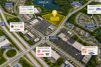 design custom aerial and illustrated maps for commercial real estate