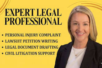 draft a personal injury complaint and lawsuit petition