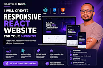 create a responsive react website for your business