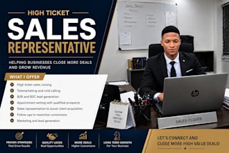 be your high ticket sales rep telemarketing agent salesperson and boost b2b lead