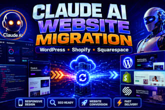 migrate convert claude ai website claude html to wordpress shopify squarespace
