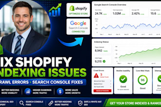 fix shopify crawl errors, indexing issues, and google search console errors