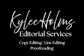 copy edit, line edit, and proofread your manuscript