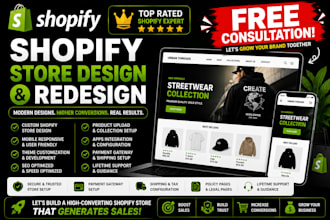 be your shopify expert for store design shopify clothing and brand store