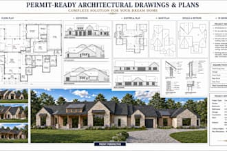 city permit blueprints architect, 2d floor plan, house, patio, adu, garage, deck