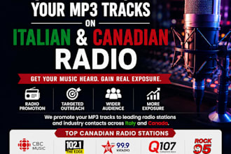 campaign your mp3 tracks on italian and canadian radio