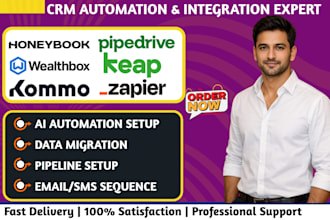 honeybook pipedrive automation kommo wealthbox crm keap infusionsoft integration