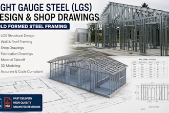 design light gauge steel lgs cold formed steel framing and shop drawings