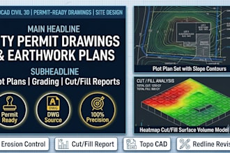 design city permit plot plan grading drainage and earthwork