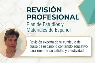 review your spanish course curriculum or educational content