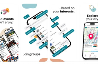 develop event meetup app, concert tour app, and group travel activity app