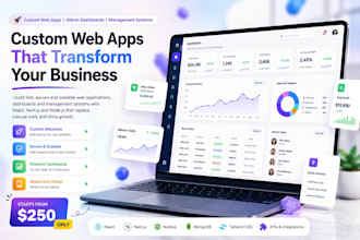 build a custom web app or admin dashboard in react node