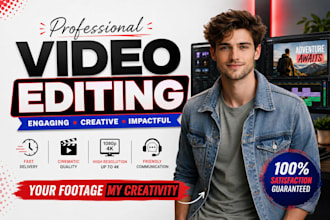 professionally edit engaging videos for youtube, social media, and busine