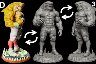 convert 2d to 3d character model toy action figure image to 3d stl for printing