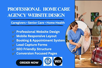 create  home care elderly care and caregiver agency wordpress website