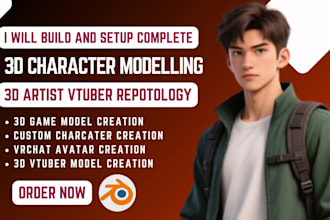 build 3d game model 3d character modelling 3d artist vrchat 3d vtuber repotology