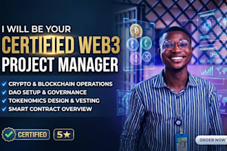 be your certified web3 project manager for crypto and blockchain operations
