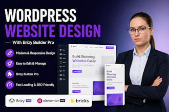 design wordpress website brizy builder pro elementor bricks builder brizy cloud