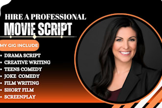 write movie script, screenplay film script, screen writing, comedy script