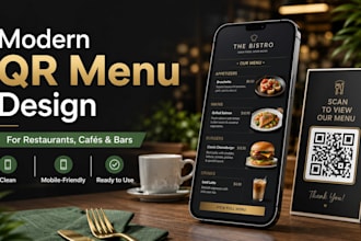 design a modern digital qr menu for your restaurant or cafe