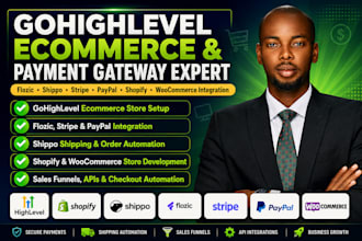 setup gohighlevel ecommerce store shippo integration payment gateways via flozic