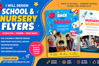 design summer camp, back to school, and educational flyer and brochure