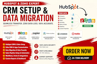hubspot zoho data migration data transfer setup contractor CRM sales pipeline