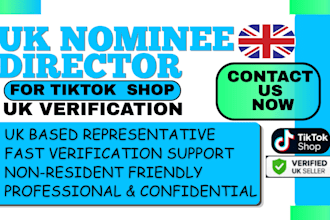 provide UK nominee director service for tiktok shop verification