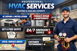 design an hvac website, hvac contractor website, heating and cooling, ac repair