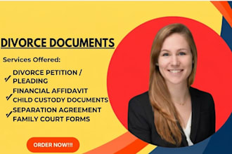 draft a divorce petition and family court legal documents