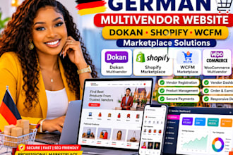 build german muitivendor website, dokan muitivendor, shopify marketplace, wcfm
