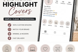 design professional instagram highlight covers and story
