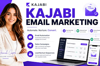 setup kajabi email marketing, automation and sales campaigns