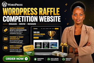 build wordpress raffle website competition website raffle event ticket website