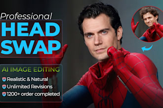 head swap, face swap, realistic result in adobe ps with ai