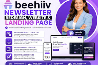 setup beehive newsletter design beehive website and design beehive landing page