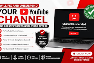 fix and unsuspend your youtube channel and create video appeal