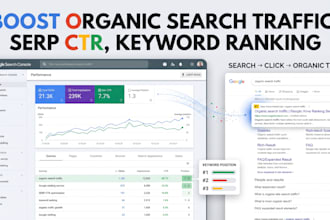 boost organic search traffic, serp CTR and keyword ranking