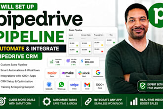 set up pipedrive pipeline automate pipedrive CRM and integrate with any platform