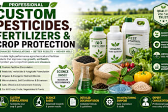 formulate custom fertilizer, pesticide, herbicide and fungicide products