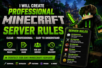 create professional minecraft server rules for your server
