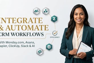 integrate automate crm workflows monday com asana zapier clickup slack ai