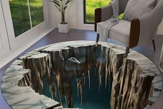 do 3d optical illusion pavement art to print on floor, press wall, carpet museum