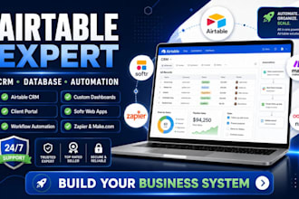 setup airtable database CRM automation softr client portal and workflows
