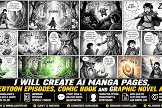 create ai manga pages, webtoon episodes, comic book and graphic novel art