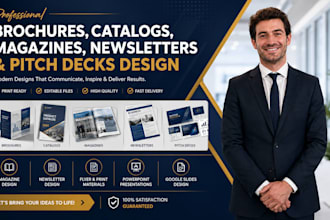 design modern business brochures, newsletters, and catalogs