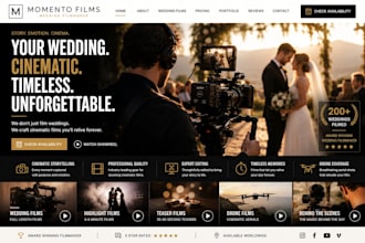design wix wedding videography website wedding filmmaker event video website