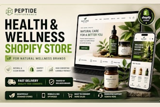 design health and wellness shopify store website for natural wellness brands
