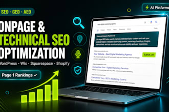 optimize onpage  seo geo aeo for wordpress shopify wix squarespace website